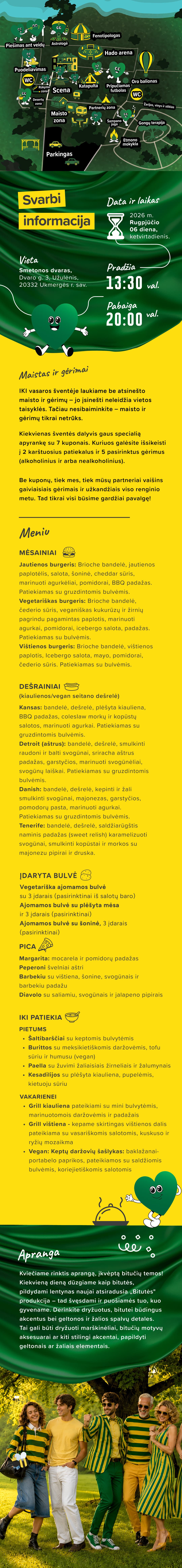 Svarbi informacija, Maistas ir gėrimai, Apranga